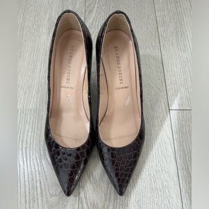 Franco Boschi Brown Pointed Toe Leather Heels